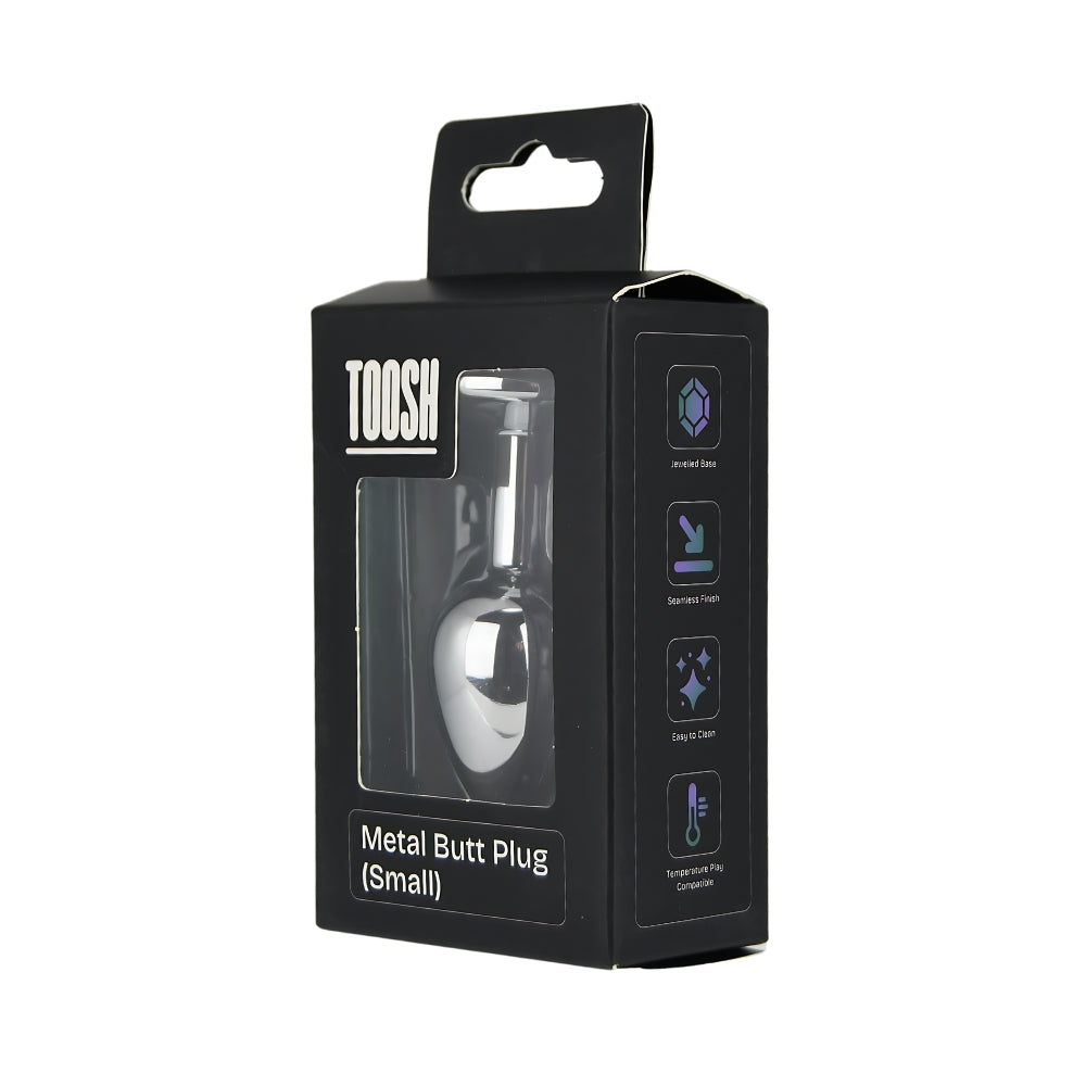 Toosh Heart Shaped Silver Small Butt Plug with Red Stone Jewel (2.45 inch insertable) > Anal Range > Jewel Butt Plugs