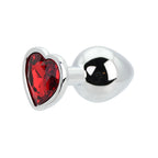 Toosh Heart Shaped Medium Silver Butt Plug with Red Stone Jewel Default Title > Anal Range > Jewel Butt Plugs