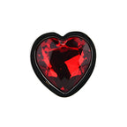 Toosh Heart Shaped Medium Silver Butt Plug with Red Stone Jewel > Anal Range > Jewel Butt Plugs