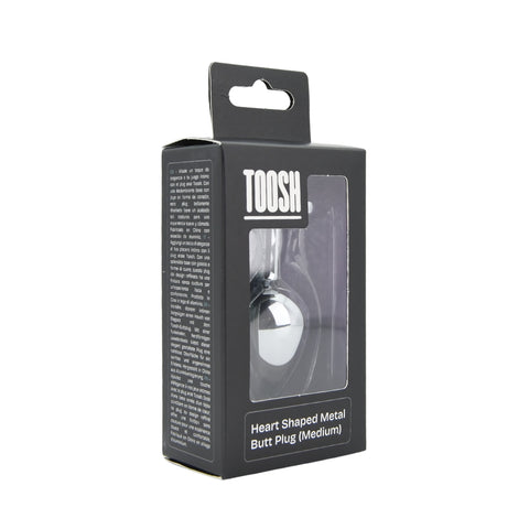 Toosh Heart Shaped Silver with Red Stone Medium – Medium Silicone Butt Plug > Anal Range > Jewel Butt Plugs