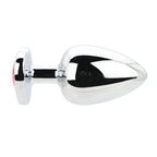 Toosh Heart Shaped Silver with Red Stone Large – Jewelled Large Butt Plug > Anal Range > Jewel Butt Plugs