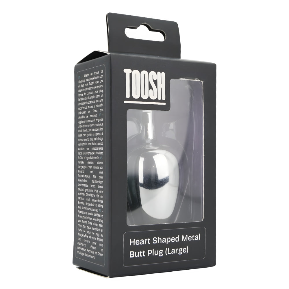 Toosh Heart Shaped Silver 3.75 Inch with Red Stone Large – Jewelled Large Butt Plug > Anal Range > Jewel Butt Plugs