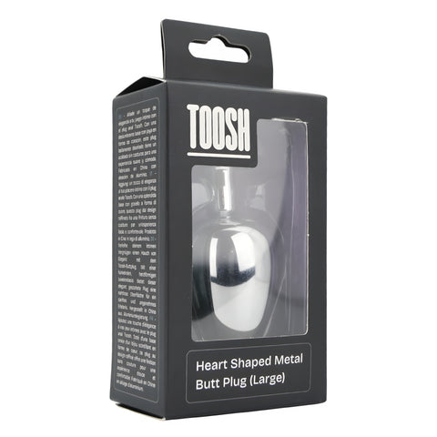 Toosh Heart Shaped Silver with Red Stone Large – Jewelled Large Butt Plug > Anal Range > Jewel Butt Plugs