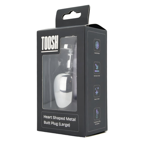 Toosh Heart Shaped Silver with Red Stone Large – Jewelled Large Butt Plug > Anal Range > Jewel Butt Plugs