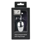 Toosh Heart Shaped Silver with Red Stone Large – Jewelled Large Butt Plug > Anal Range > Jewel Butt Plugs