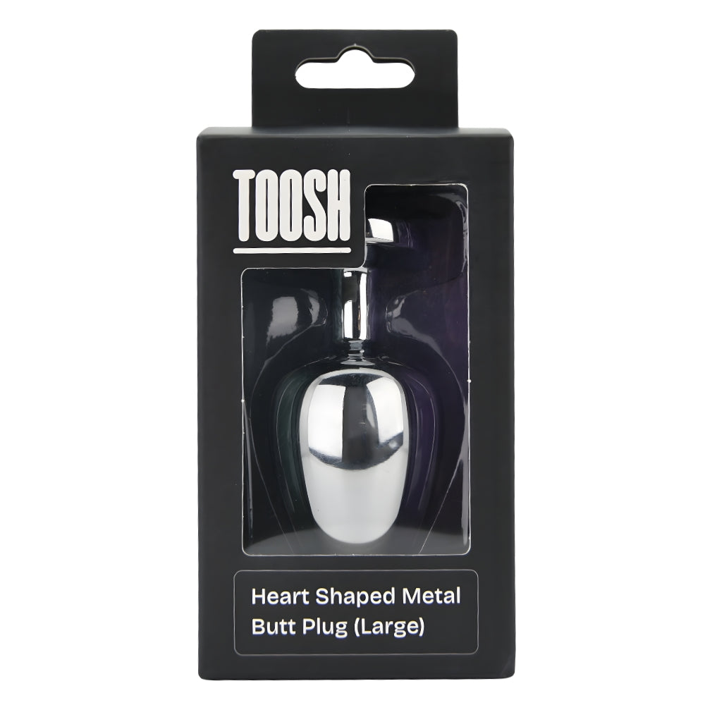Toosh Heart Shaped Silver 3.75 Inch with Red Stone Large – Jewelled Large Butt Plug > Anal Range > Jewel Butt Plugs