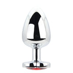 Toosh Heart Shaped Silver with Red Stone Large – Jewelled Large Butt Plug Default Title > Anal Range > Jewel Butt Plugs