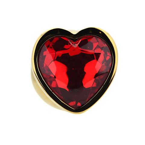 Toosh Heart Shaped Gold with Red Stone Medium – Jewelled Butt Plug > Anal Range > Jewel Butt Plugs