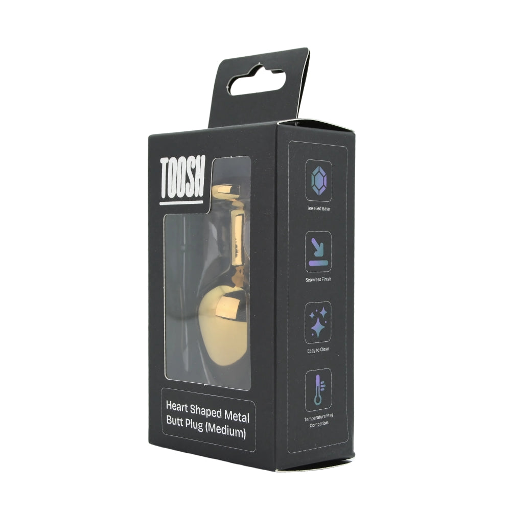 Toosh Heart Shaped Gold with Red Stone Medium – Jewelled Butt Plug > Anal Range > Jewel Butt Plugs