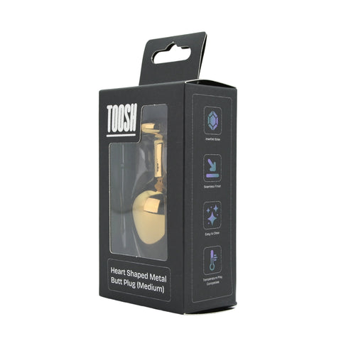 Toosh Heart Shaped Gold with Red Stone Medium – Jewelled Butt Plug > Anal Range > Jewel Butt Plugs