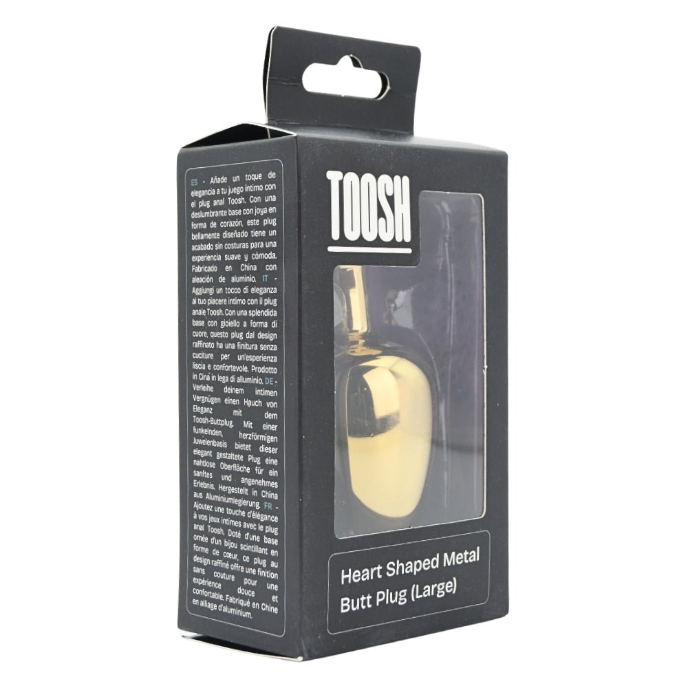 Toosh Heart Shaped Gold 3.75 Inch with Red Stone Large – Jewelled Large Butt Plug > Anal Range > Jewel Butt Plugs