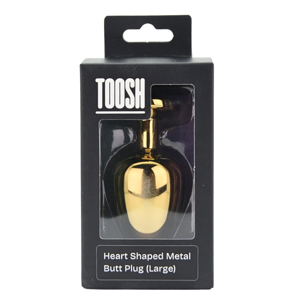 Toosh Heart Shaped Gold 3.75 Inch with Red Stone Large – Jewelled Large Butt Plug > Anal Range > Jewel Butt Plugs