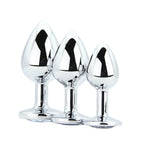 Toosh Metal Butt Plug Set of 3 – Gold or Silver Jewelled Plugs (Small, Medium, Large) > Anal Range > Jewel Butt Plugs