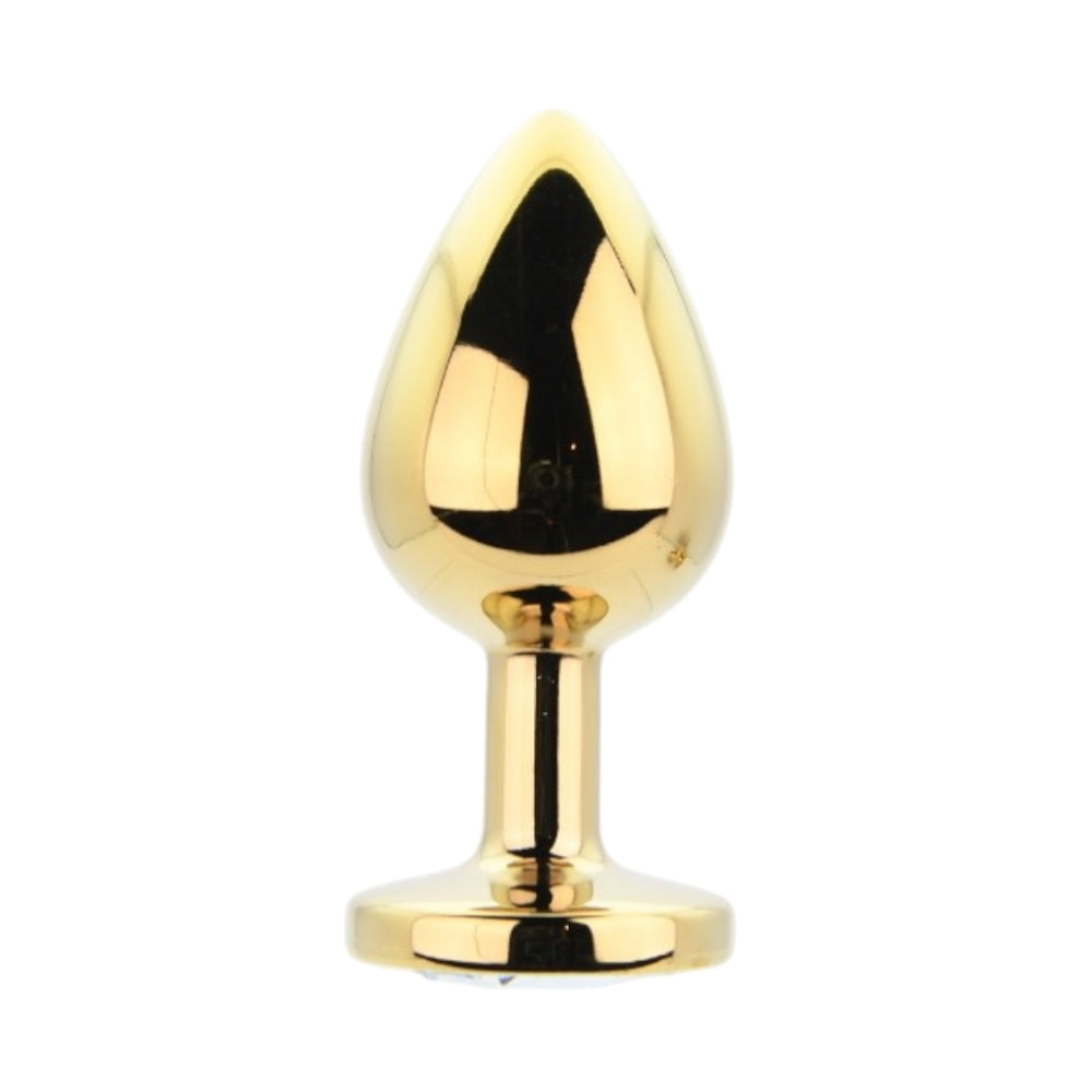 Toosh Metal Butt Plug Set of 3 (Gold) – Small 2.8", Medium 3.2", Large 3.75" Jewelled Base Smooth Surface Butt Plug Set > Anal Range > Jewel Butt Plugs