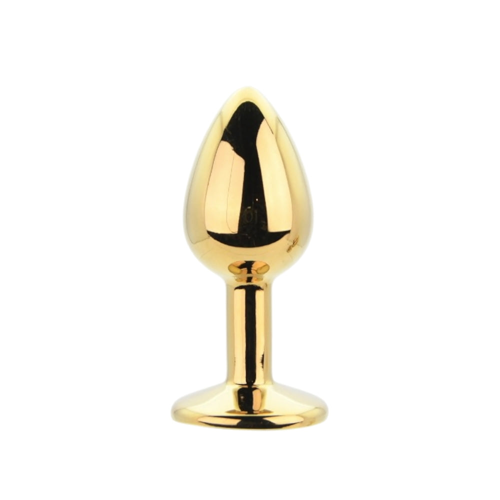 Toosh Metal Butt Plug Set of 3 (Gold) – Small 2.8", Medium 3.2", Large 3.75" Jewelled Base Smooth Surface Butt Plug Set > Anal Range > Jewel Butt Plugs