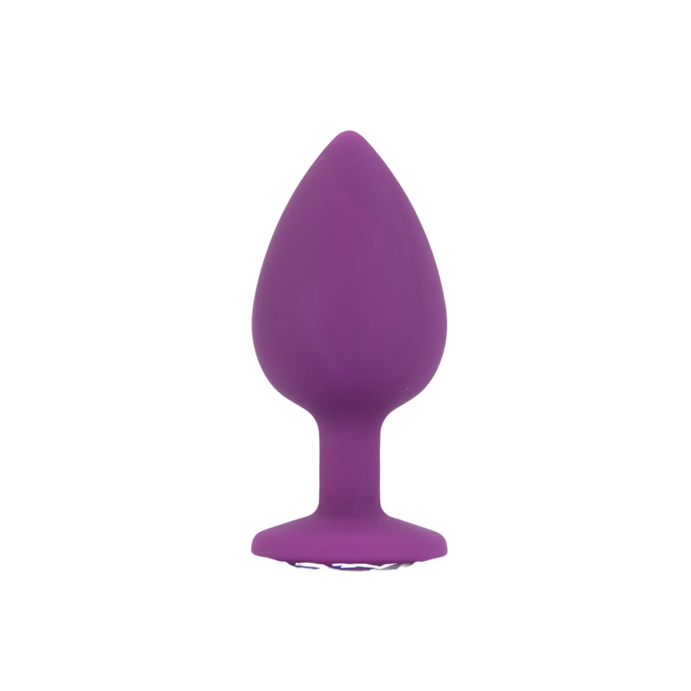 Toosh Silicone Butt Plug Set of 3 (Purple Clear Stone) – Small 2.9", Medium 3.2", Large 3.7" Smooth Surface Butt Plugs > Anal Range > Jewel Butt Plugs