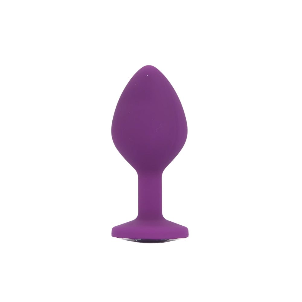 Toosh Silicone Butt Plug Set of 3 (Purple Clear Stone) – Small 2.9", Medium 3.2", Large 3.7" Smooth Surface Butt Plugs > Anal Range > Jewel Butt Plugs