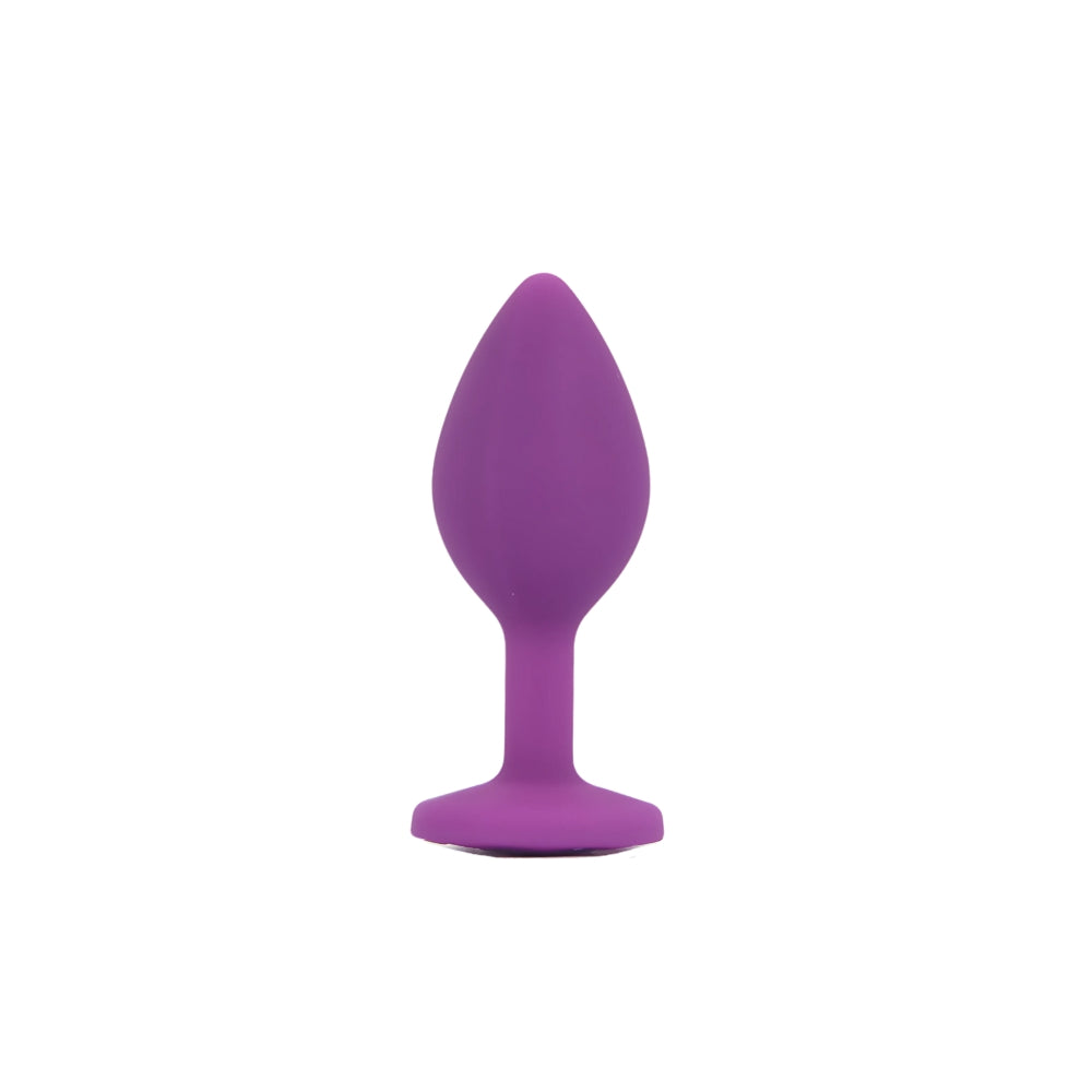 Toosh Silicone Butt Plug Set of 3 (Purple Clear Stone) – Small 2.9", Medium 3.2", Large 3.7" Smooth Surface Butt Plugs > Anal Range > Jewel Butt Plugs
