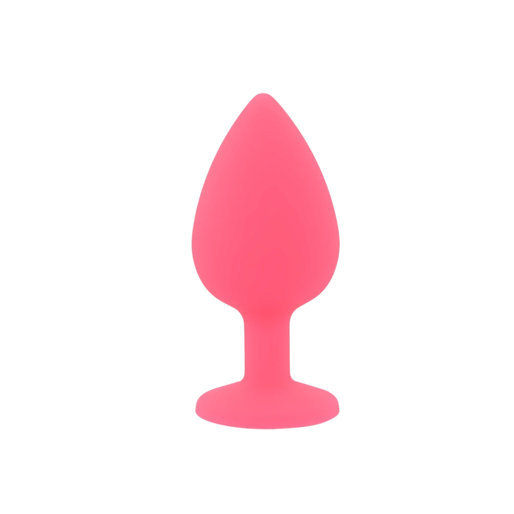 Toosh Silicone Butt Plug Set of 3 (Pink Clear Stone) – Small 2.9", Medium 3.2", Large 3.7" Jewelled Base Silicone Butt Plugs > Anal Range > Jewel Butt Plugs