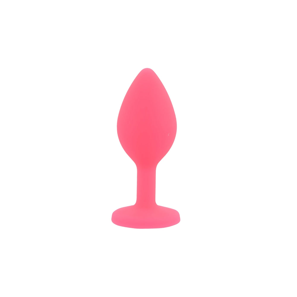 Toosh Silicone Butt Plug Set of 3 (Pink Clear Stone) – Small 2.9", Medium 3.2", Large 3.7" Jewelled Base Silicone Butt Plugs > Anal Range > Jewel Butt Plugs