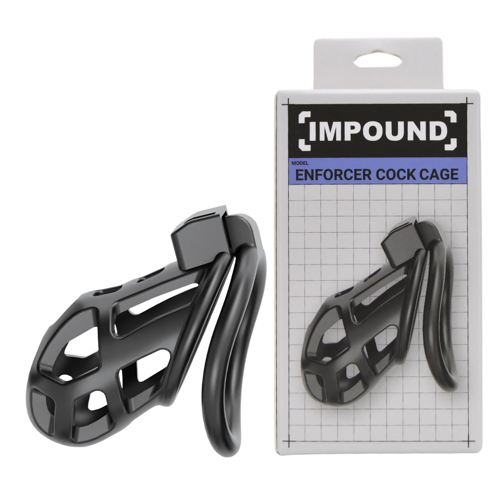 Impound Enforcer (Black) Male Chastity Device – Cock Cage with Multiple Base Ring Sizes > Bondage Gear > Male Chastity