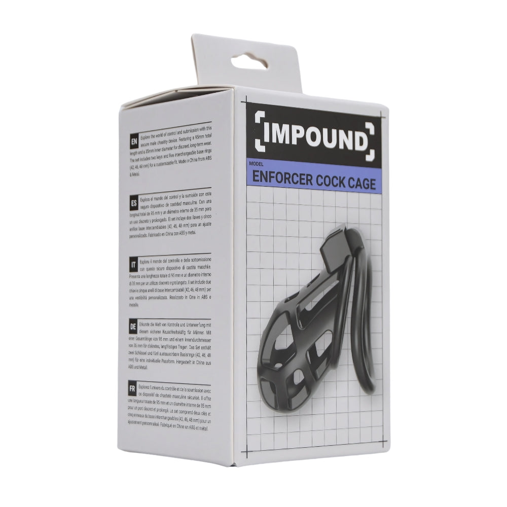 Impound Enforcer (Black) Male Chastity Device – Cock Cage with Multiple Base Ring Sizes > Bondage Gear > Male Chastity