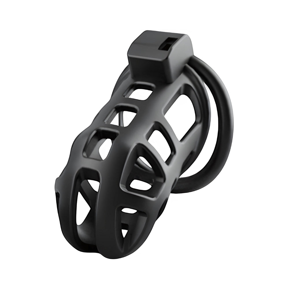 Impound Titan (Black) – Chastity Cage with Multiple Base Rings Default Title > Bondage Gear > Male Chastity Main image