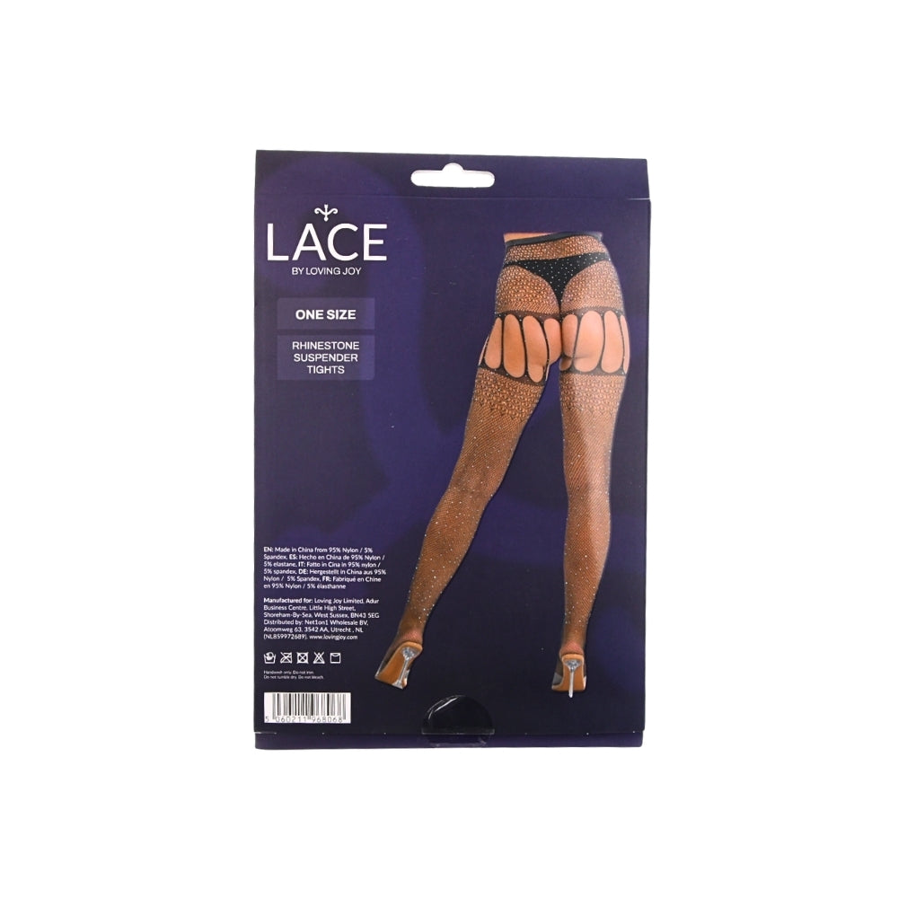 Lace by LJ Rhinestone Suspender Tights > Clothes > Hosiery > Garterbelt Sets