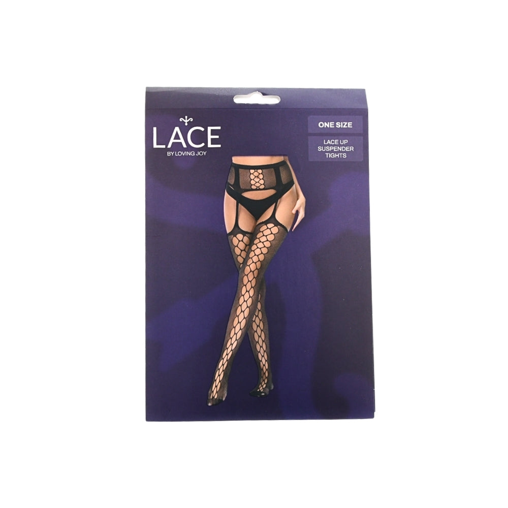 Lace by LJ Lace Up Suspender Tights – One Size Hosiery > Clothes > Hosiery > Pantyhose & Tights