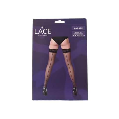Lace By LJ Sheer Hold Up Stockings With Backseam – Sheer Stockings > Clothes > Hosiery