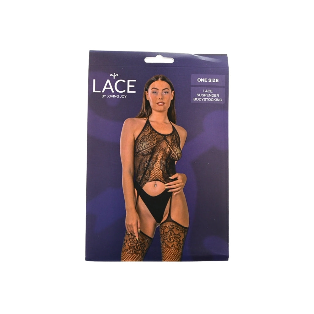 Lace by LJ Lace Suspender Bodystocking – Stretchy One-Piece Lingerie > Clothes > Bodies and Playsuits
