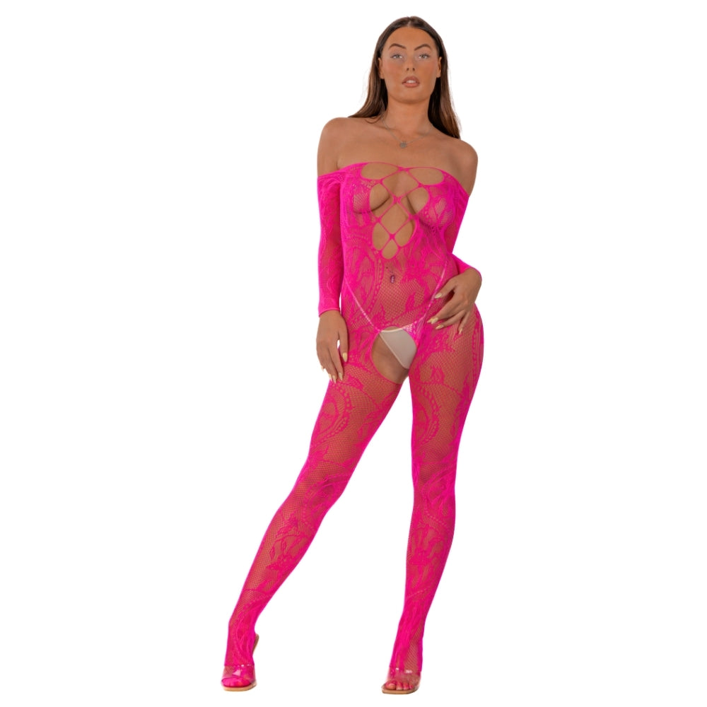 Lace by LJ Lace Up Front Crotchless Bodystocking – Sheer Bodystocking > Clothes > Bodies and Playsuits