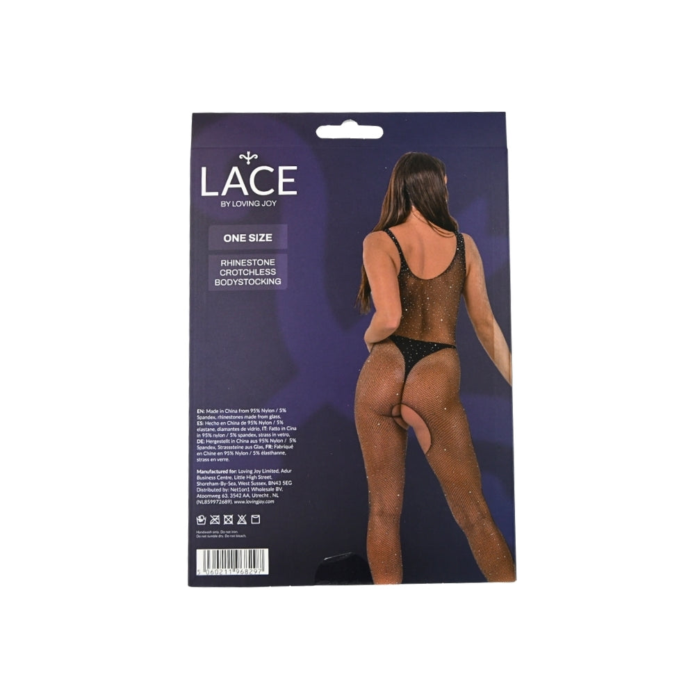 Lace by LJ Rhinestone Crotchless Bodystocking – Lingerie > Clothes > Bodies and Playsuits