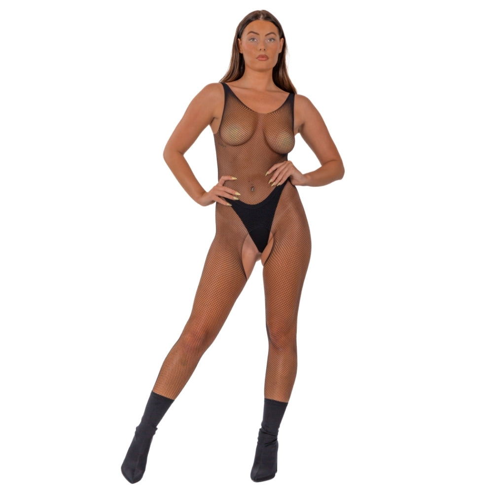 Lace By LJ Fishnet Crotchless Bodystocking – Sleeveless Lingerie > Clothes > Bodies and Playsuits