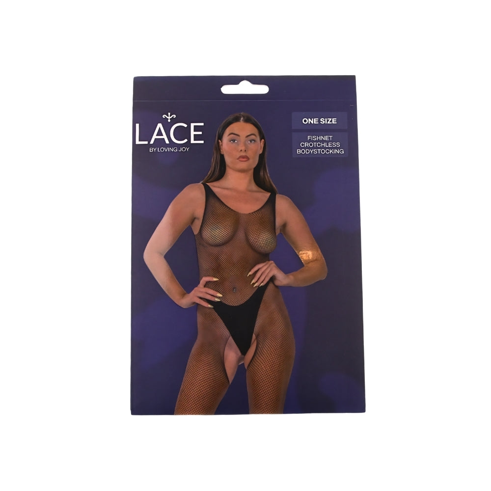 Lace By LJ Fishnet Crotchless Bodystocking – Sleeveless Lingerie > Clothes > Bodies and Playsuits