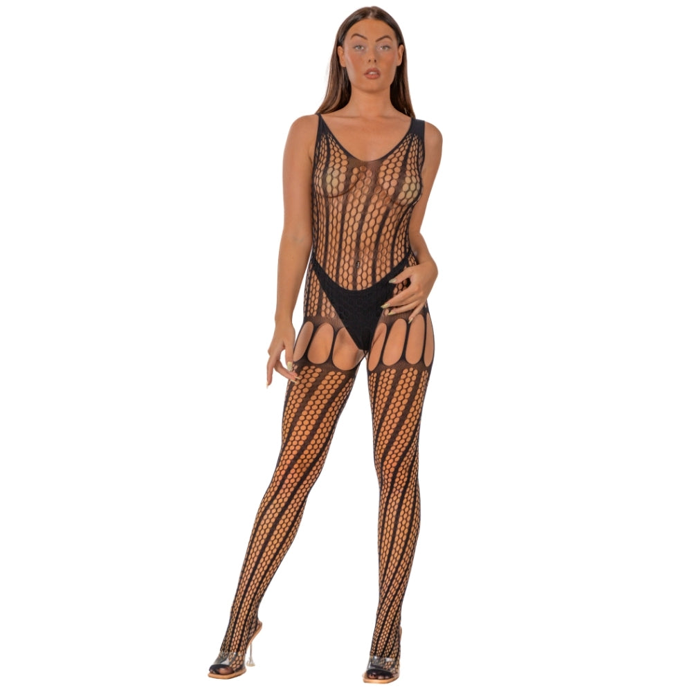Lace by LJ Crochet Bodystocking with Lace Up Back – Bodystocking > Clothes > Bodies and Playsuits