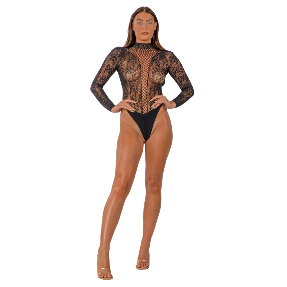 Lace by LJ High Neck Bodysuit – Elegant Floral Lace Lingerie > Clothes > Bodies and Playsuits