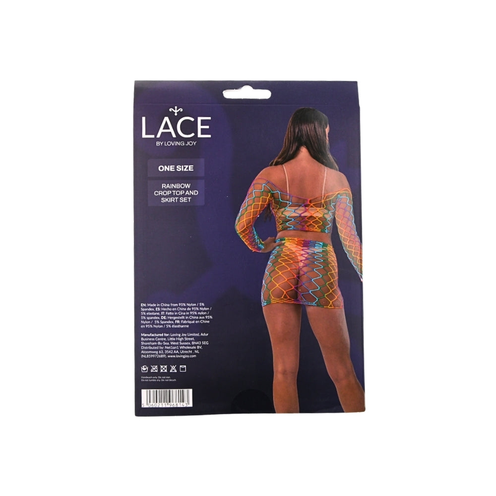 Lace by LJ Rainbow Crop Top and Mini Skirt Set – Festival Lingerie > Clothes > Lingerie Sets