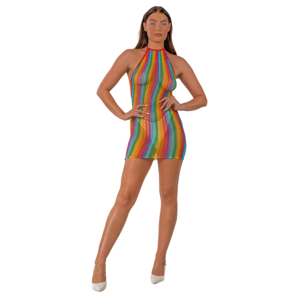 Lace by LJ Rainbow Halter Neck Dress – Summer Fashion Dress > Clothes > Dresses and Chemises