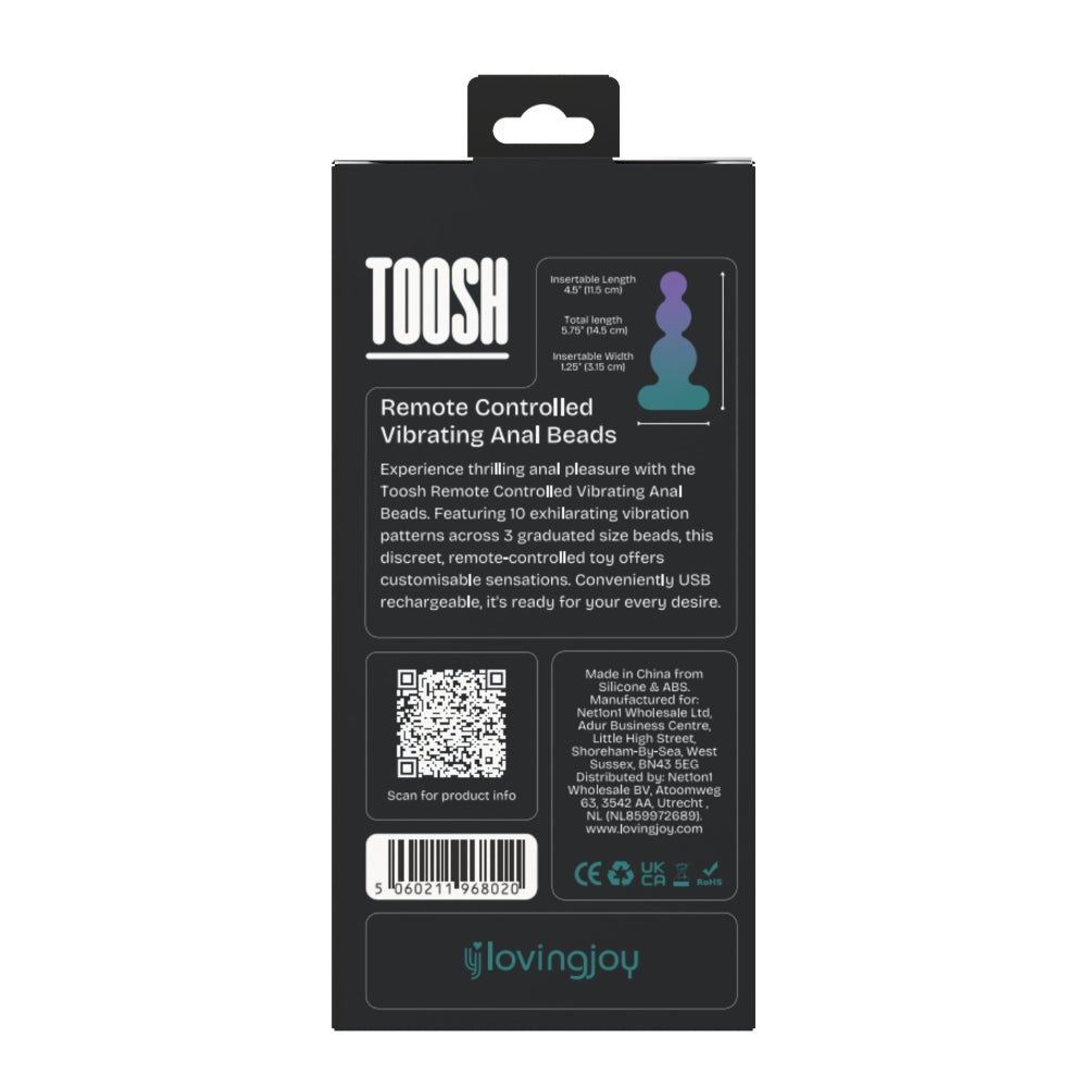 Toosh Remote Controlled Vibrating Anal Beads – Remote-Controlled Anal Toy > Anal Range > Anal Beads