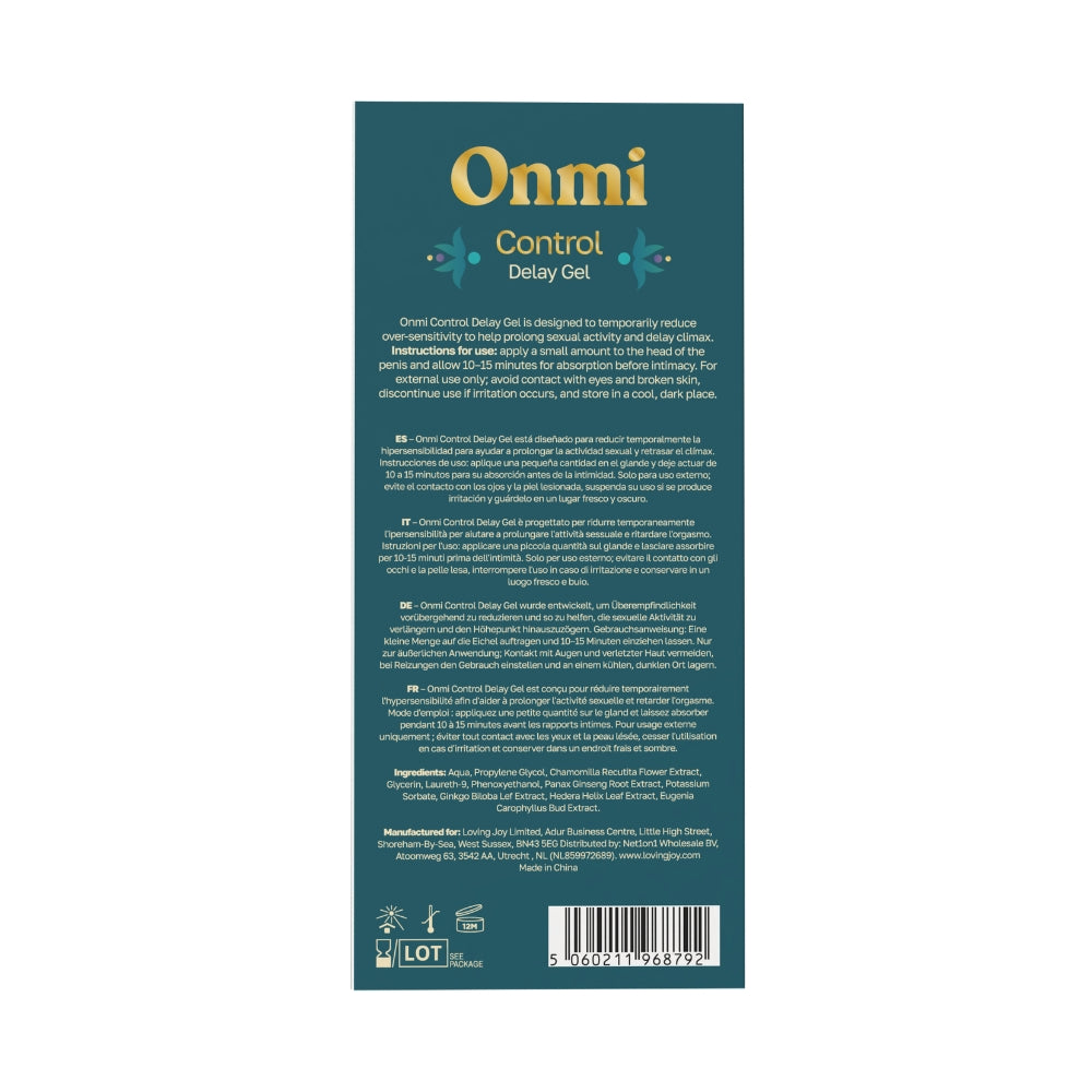 Onmi Control Delay Gel – Water-Based Sensitivity Reducer 30ml Gel > Essentials > Mens Enhancers