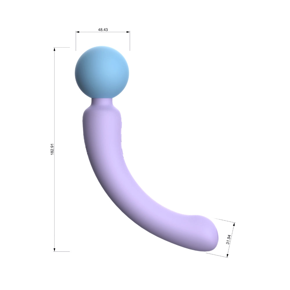 Mina Flow Dual-Ended Wand Vibrator – Curved G-Spot Silicone 11.3cm Insertable Length Wand Vibrators