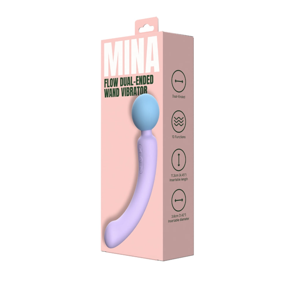 Mina Flow Dual-Ended Wand Vibrator – Curved G-Spot Silicone 11.3cm Insertable Length Wand Vibrators