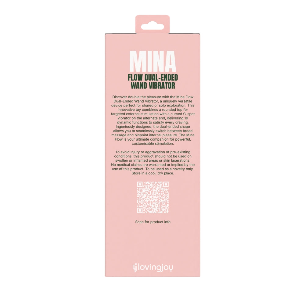Mina Flow Dual-Ended Wand Vibrator – Curved G-Spot Silicone 11.3cm Insertable Length Wand Vibrators