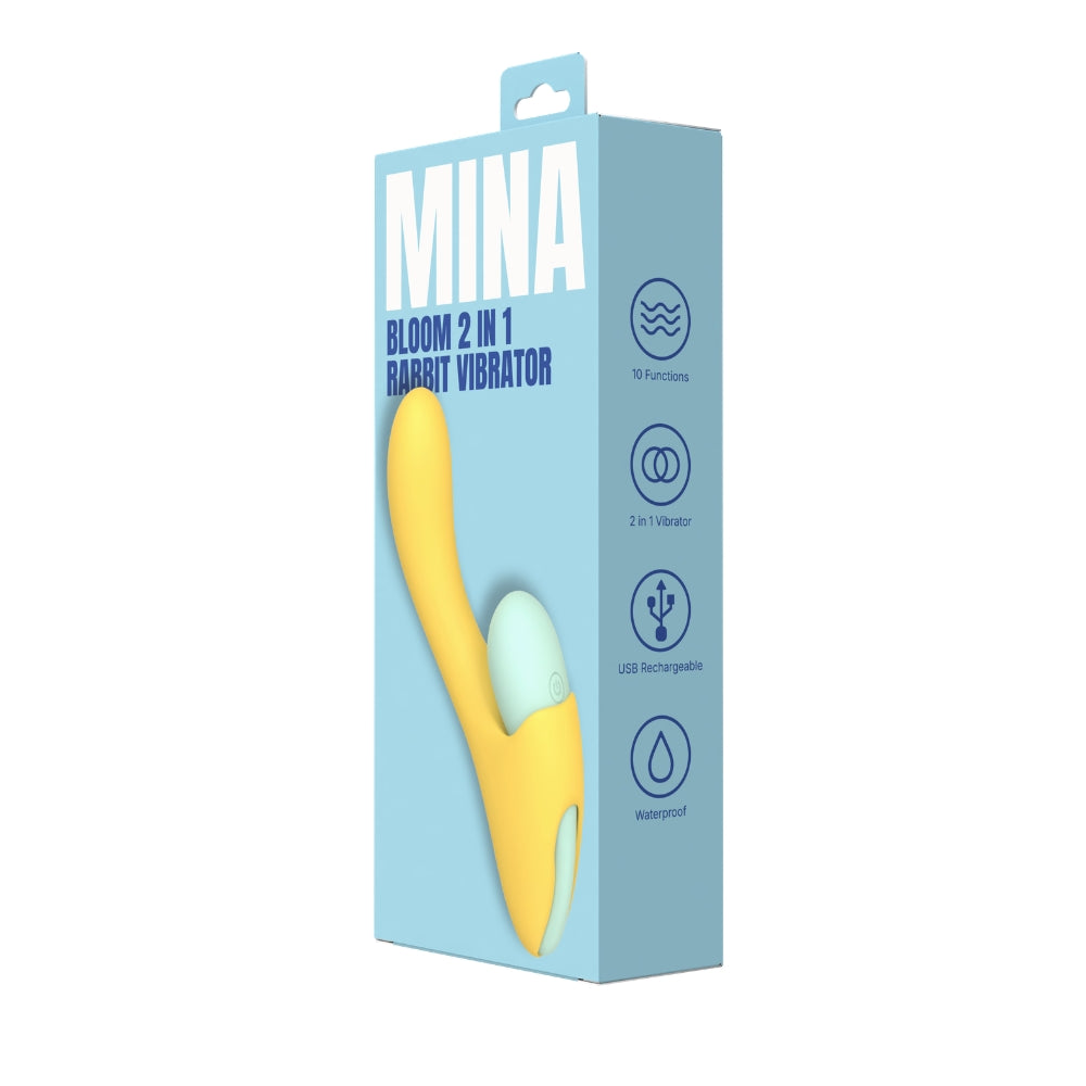 Mina Bloom 2 in 1 Rabbit Vibrator – Rechargeable Silicone 10.7cm Length > Vibrators > Ladies > Rabbit