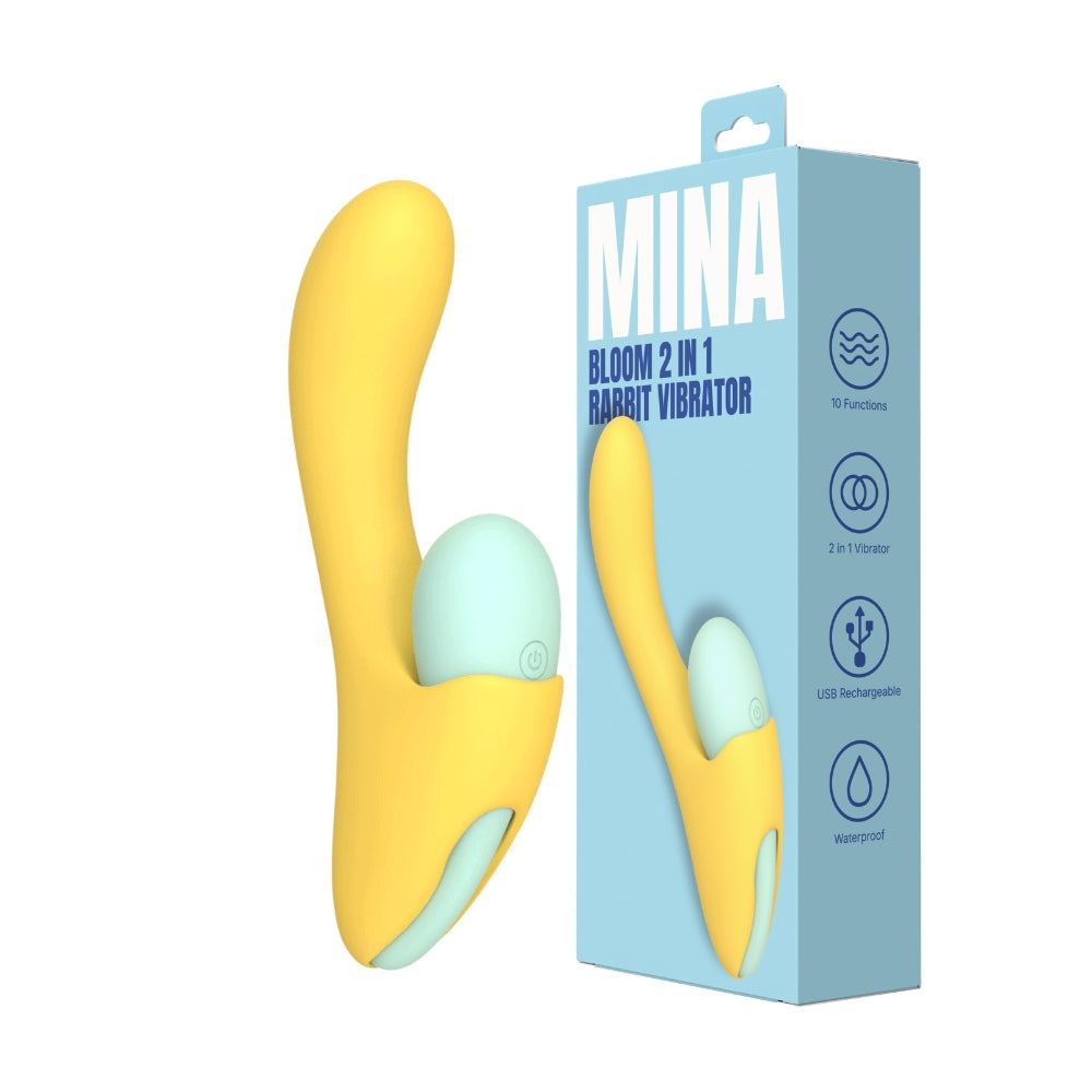 Mina Bloom 2 in 1 Rabbit Vibrator – Rechargeable Silicone 10.7cm Length > Vibrators > Ladies > Rabbit
