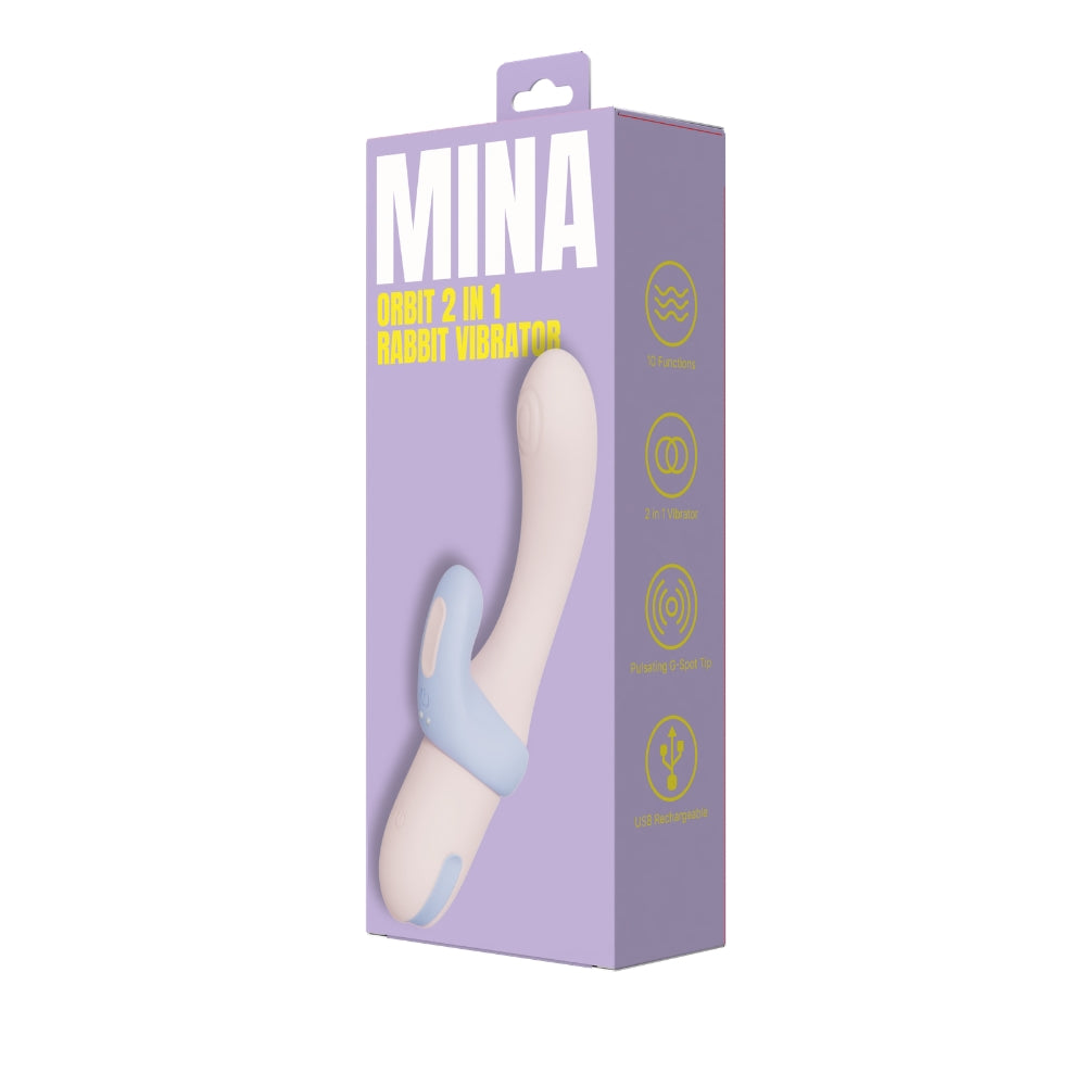 Mina Orbit 2 in 1 Rabbit Vibrator – USB Rechargeable 12cm Insertable Length > Vibrators > Ladies > Rabbit