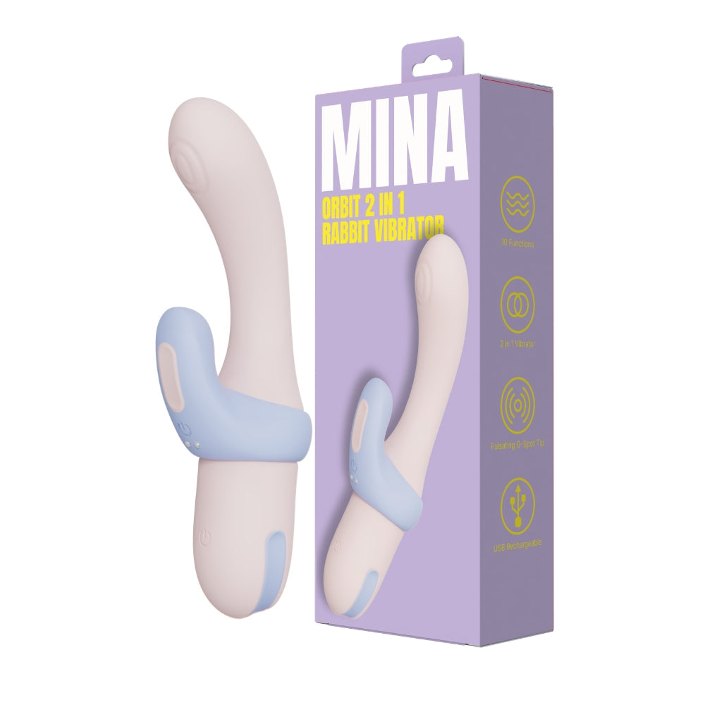 Mina Orbit 2 in 1 Rabbit Vibrator – USB Rechargeable 12cm Insertable Length > Vibrators > Ladies > Rabbit