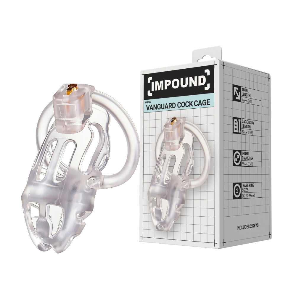 Impound Vanguard – 4.1 Inch Chastity Cage with Base Rings > Bondage Gear > Male Chastity