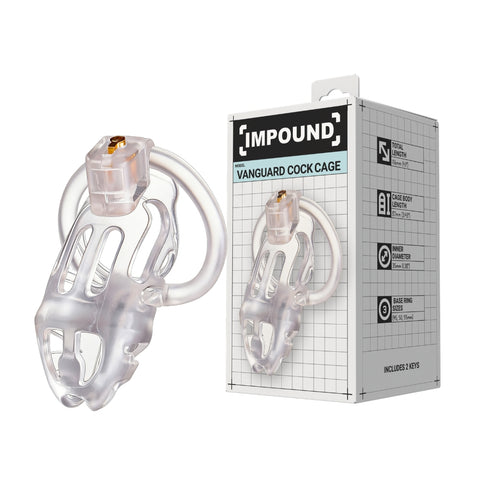 Impound Vanguard – 4.1 Inch Chastity Cage with Base Rings > Bondage Gear > Male Chastity